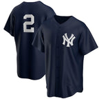 New York Yankees #2 Derek Jeter Navy Alternate Replica Player Baseball Jersey