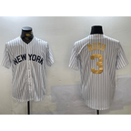 New York Yankees #3 Babe Ruth White Pinstripe Fashion Cool Baseball Jersey