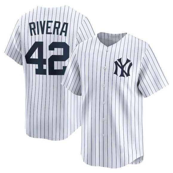 New York Yankees #42 Mariano Rivera White Home Limited Stitched Baseball Jersey
