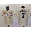 New York Yankees #7 Mickey Mantle Cream Limited Stitched Baseball Jerseys