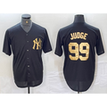 New York Yankees #99 Aaron Judge Black Gold Cool Base Stitched Baseball Jersey