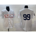 New York Yankees #99 Aaron Judge White Bronx Graffiti Vapor Limited Stitched Baseball Jersey