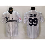 New York Yankees #99 Aaron Judge White Pinstripe Fashion Cool Baseball Jersey
