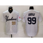 New York Yankees #99 Aaron Judge White Pinstripe Fashion Cool Baseball Jersey
