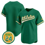 Oakland Athletics Blank Green 2024 Limited With Rickey Henderson Patch Stitched Baseball Jersey