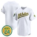 Oakland Athletics Blank White 2024 Home Limited With Rickey Henderson Patch Stitched Baseball Jersey