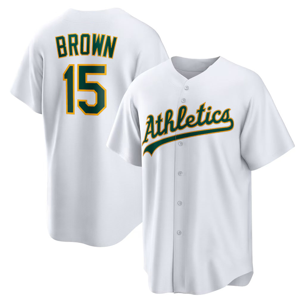 Oakland Athletics #15 Seth Brown White Home Replica Baseball Jersey
