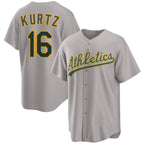 Oakland Athletics #16 Nick Kurtz Gray 2024 Away Limited Stitched Baseball Jersey