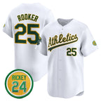 Oakland Athletics #25 Brent Rooker White 2024 Home Limited With Rickey Henderson Patch Stitched Baseball Jersey