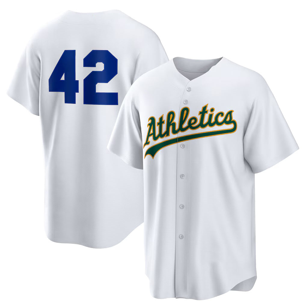 Oakland Athletics #42 Jackie Robinson White Home 2025 Day Replica Baseball Jersey