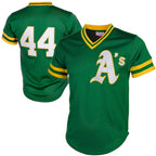 Oakland Athletics #44 Reggie Jackson Mitchell & Ness Green Authentic Batting Practice Baseball Jersey