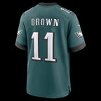 P.Eagles #11 A.J. Brown Midnight Green Team Game Stitched Football American Jersey