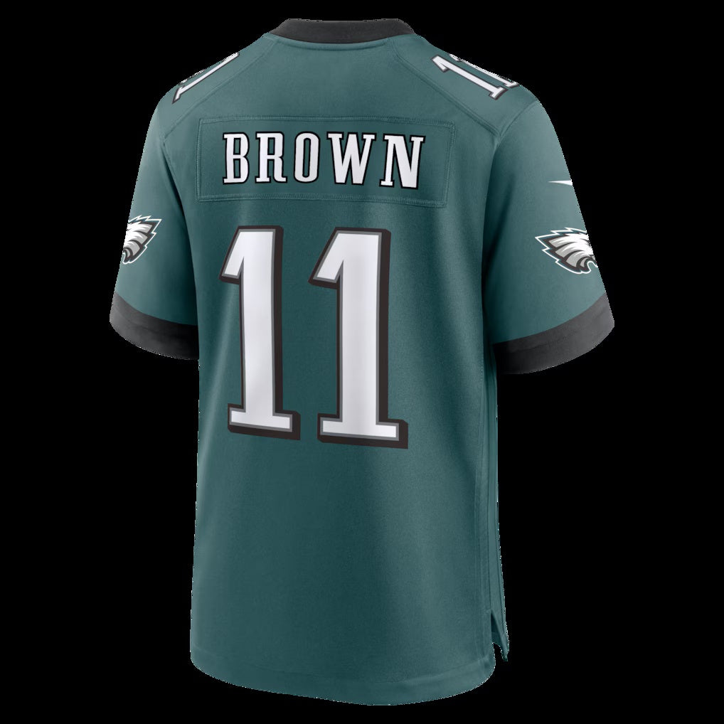 P.Eagles #11 A.J. Brown Midnight Green Team Game Stitched Football American Jersey