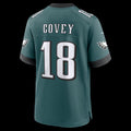 P.Eagles #18 Britain Covey Midnight Green Team Game Jersey