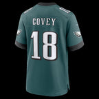 P.Eagles #18 Britain Covey Midnight Green Team Game Jersey