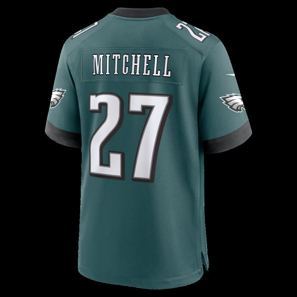 P.Eagles #27 Quinyon Mitchell Midnight Green Team Game Stitched Football American Jersey