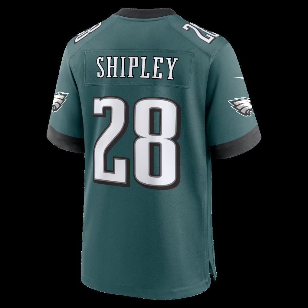P.Eagles #28 Will Shipley Midnight Green Team Game Jersey
