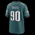 P.Eagles #90 Jordan Davis Midnight Green Team Game Jersey