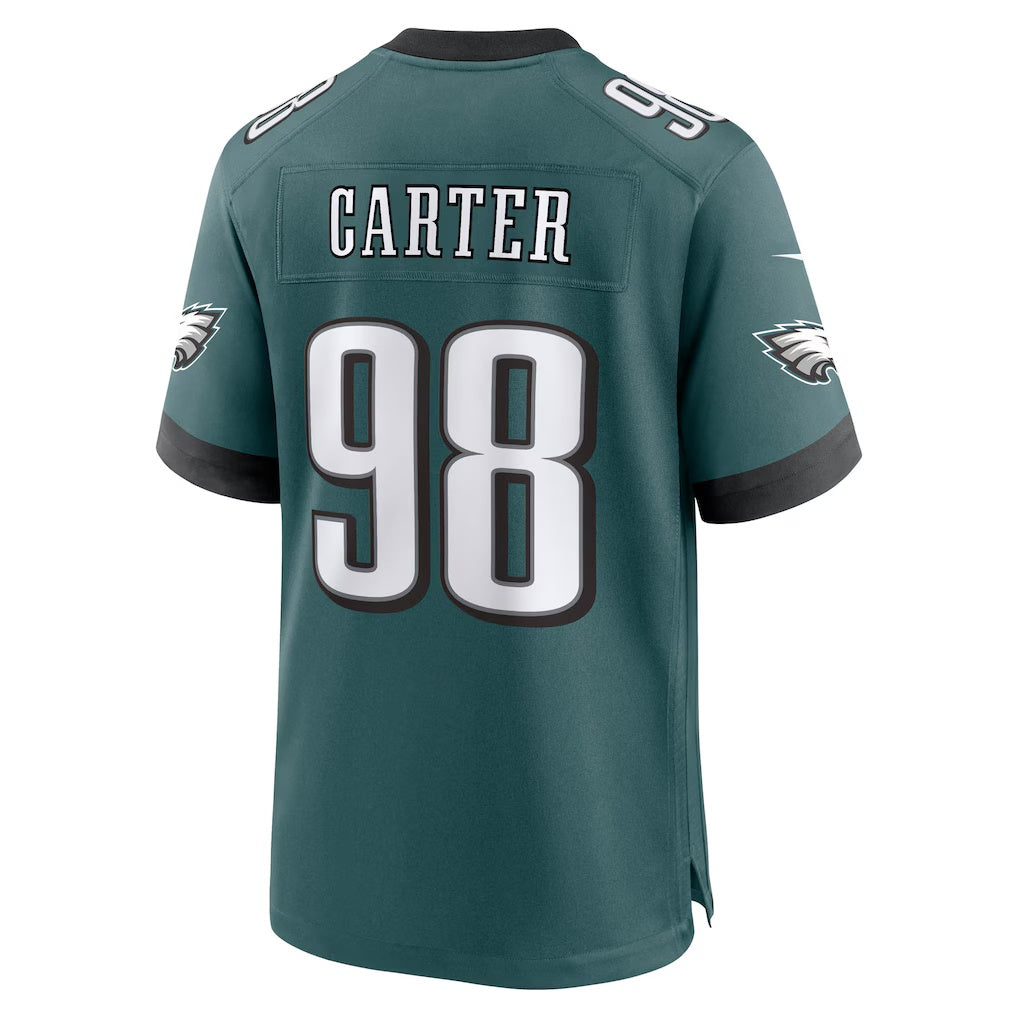 P.Eagles #98 Jalen Carter Midnight Green Team Game Jersey