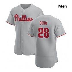 Philadelphia Phillies #28 Alec Bohm Men Gray Road 2020 Authentic Player Baseball Jersey