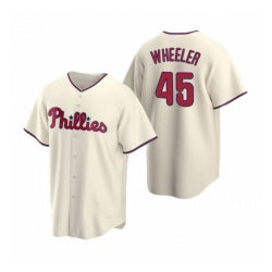 Philadelphia Phillies #45 Zack Wheeler Cream Alternate Stitched Baseball Jersey