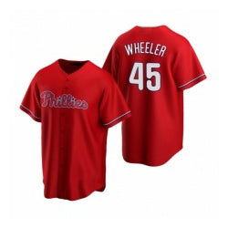 Philadelphia Phillies #45 Zack Wheeler Red Alternate Stitched Baseball Jersey