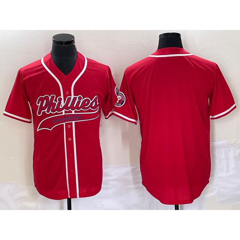 Philadelphia Phillies Blank Red Cool Base Stitched Baseball Jersey