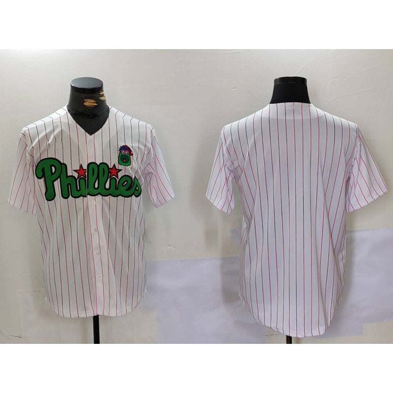 Philadelphia Phillies Blank White Green Cool Base Stitched Baseball Jersey