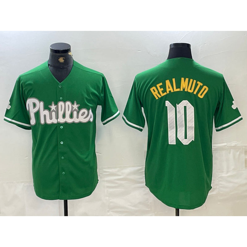 Philadelphia Phillies #10 JT Realmuto Kelly Green Cool Baseball Jersey