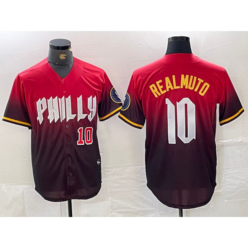 Philadelphia Phillies #10 JT Realmuto Red 2024 City Player Number Cool Baseball Jersey