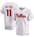 Philadelphia Phillies #11 Jimmy Rollins White Home Limited Stitched Baseball Jersey