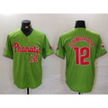 Philadelphia Phillies #12 Kyle Schwarber Number Green With Patch Stitched Cool Baseball Jersey