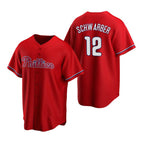 Philadelphia Phillies #12 Kyle Schwarber Red Cool Base Stitched Baseball Jersey