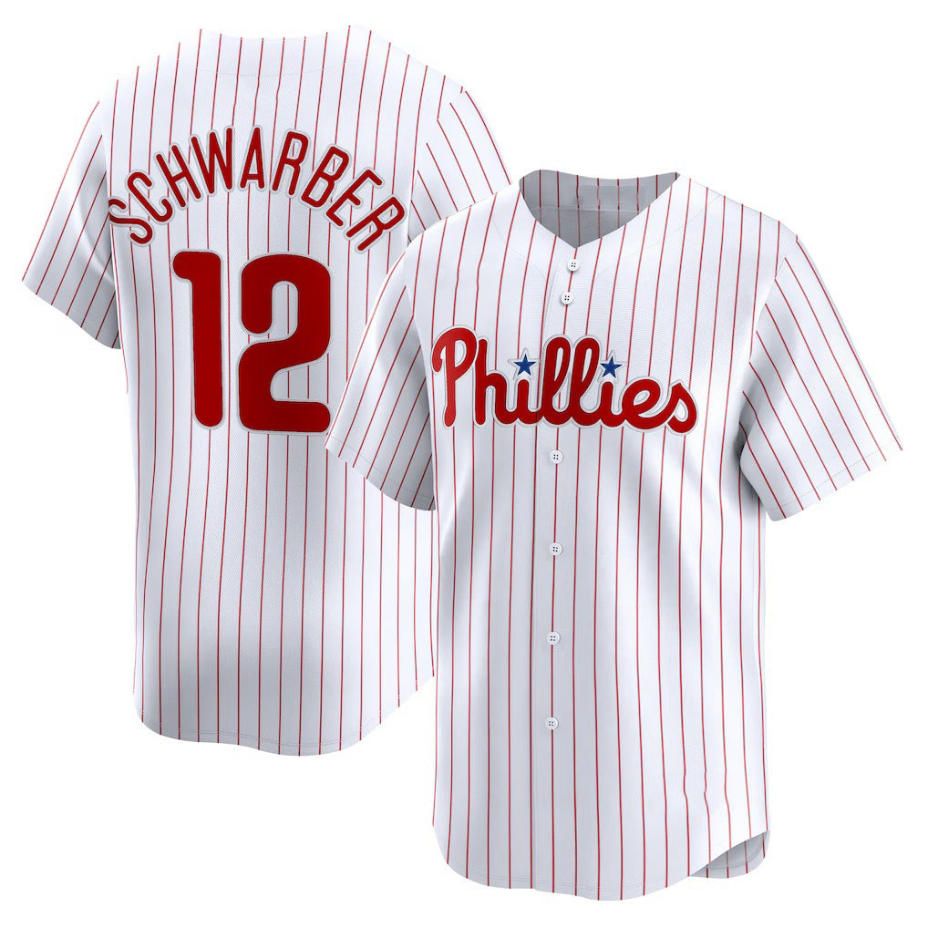 Philadelphia Phillies #12 Kyle Schwarber White Home Limited Player Baseball Jersey