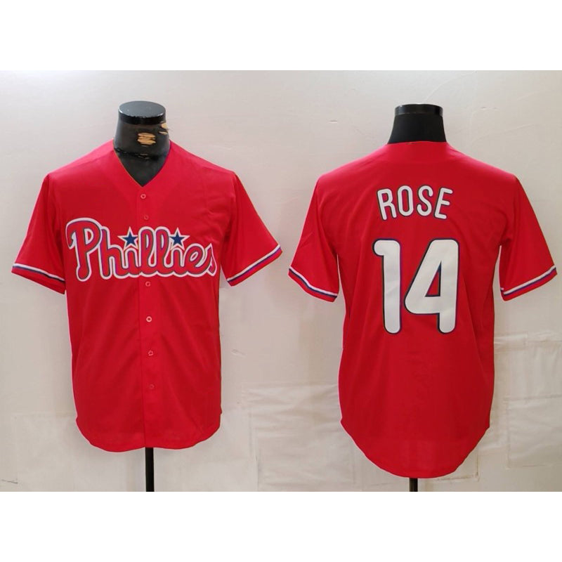 Philadelphia Phillies #14 Pete Rose Red Cool Base Stitched Baseball Jersey