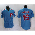 Philadelphia Phillies #16 Brandon Marsh Blue Cool Base Stitched Baseball Jersey