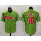 Philadelphia Phillies #16 Brandon Marsh Green With Patch Stitched Cool Baseball Jersey