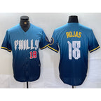 Philadelphia Phillies #18 Johan Rojas Number Blue 2024 City Connect Limited Stitched Baseball Jersey