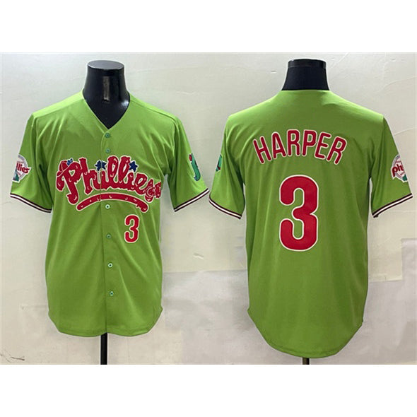 Philadelphia Phillies #3 Bryce Harper Light Green Phanatic Limited Stitched Baseball Jersey