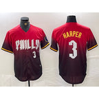 Philadelphia Phillies #3 Bryce Harper Red 2024 City Player Number Cool Baseball Jersey