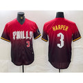 Philadelphia Phillies #3 Bryce Harper Red 2024 City Player Number Cool Baseball Jersey
