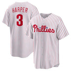 Philadelphia Phillies #3 Bryce Harper White Home Replica Player Name Baseball Jersey
