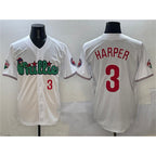 Philadelphia Phillies #3 Bryce Harper White Phanatic Limited Stitched Baseball Jersey