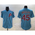Philadelphia Phillies #45 Zack Wheeler Blue Cool Base Stitched Baseball Jersey