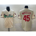 Philadelphia Phillies #45 Zack Wheeler Cream Phanatic Limited Stitched Baseball Jersey