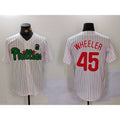 Philadelphia Phillies #45 Zack Wheeler White Green Cool Base Stitched Baseball Jersey