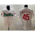 Philadelphia Phillies #45 Zack Wheeler White Phanatic Cool Base Stitched Baseball Jersey