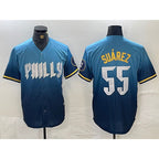 Philadelphia Phillies #55 Ranger Suarez Blue 2024 City Cool Baseball Jersey