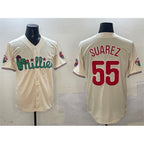Philadelphia Phillies #55 Ranger Suárez Cream Phanatic Limited Stitched Baseball Jersey