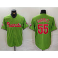 Philadelphia Phillies #55 Ranger Suarez Green With Patch Stitched Cool Baseball Jersey